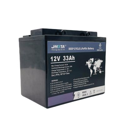 Batterie LiFePO4 12V 33Ah - Pile Rechargeable Lithium Fer Phosphate - Dimensions 267x77x172 Mm