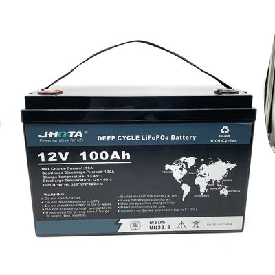 Customized Capacity 12.8V 100Ah Lithium Deep Cycle Battery Low Self Discharge