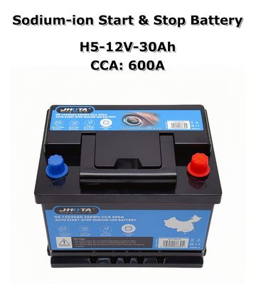Long-lasting H5 12V 30Ah Start-stop Battery with 100000 Start Stop Times and L*W*H 244*176*189mm