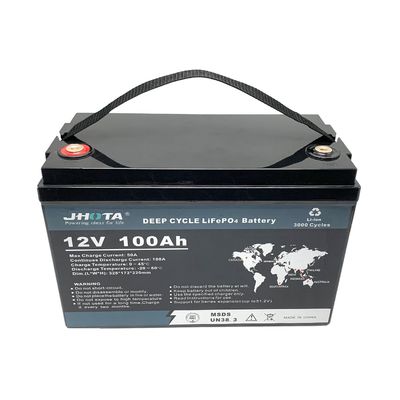 Wasserdichte RV-Wohnmobil-Lithiumbatterie 12,8 V 100 AH LiFePO4-Batterie mit BMS