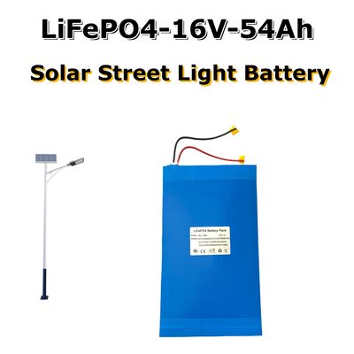 16V 54AH Solar Street Light LiFePO4 Batterie Pack with Long-lasting 2000 Cycle and 303*172*73mm Size